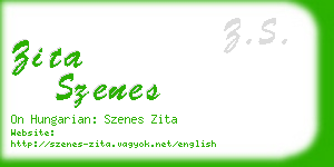 zita szenes business card